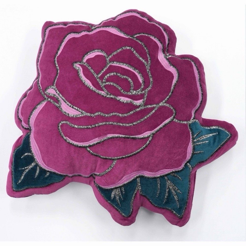 Celestial Garden Velvet Rose Decorative Throw Pillow Floral New